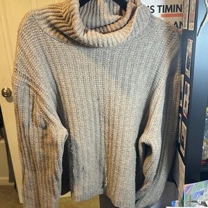 Universal Thread Ribbed Cowl Neck Sweater - Taupe